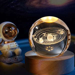 Creative 3D Crystal Ball - Galaxy and Planet Glass Globe, Desk, Bedside, Home or Gift Decoration