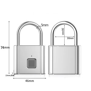 Waterproof Fingerprint Smart Padlock - Keyless Biometric Lock, USB Rechargeable for Home Security