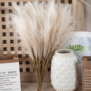 "Fluffy Pampas Grass 55CM (5/1Pcs) - Bohemian Decoration, Artificial Flowers for Wedding, Parties, Christmas and Home"