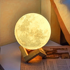 Moon Shape Night Light - Elegant Planetary Lighting for Home Decor - 8cm