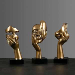 Abstract Resin Mask Statues - European Miniature Figurines for Home Decor, Office, Living Room or Gift