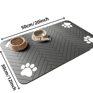 Absorbent Pet Mat - Waterproof Protection for Food and Water Bowls