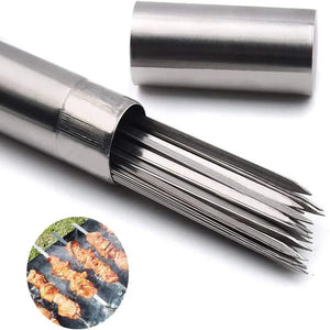 Reusable Stainless Steel Skewers – Ideal BBQ and Camping Accessories