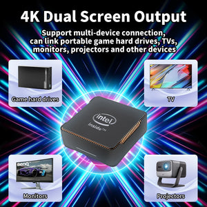 Intel N5105 MINI PC Video Game Console Batocera 35&amp;Win11 OS with 52000+ Games 80+ Emulators 2TB HDD for PS3/PS2/PS1/WII/SS etc