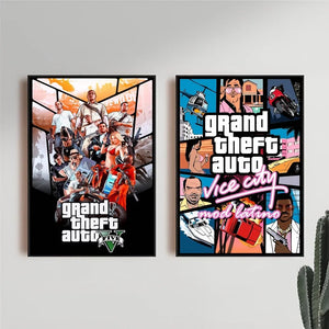 GTA 5 Sticker Poster – Waterproof Wall Decor