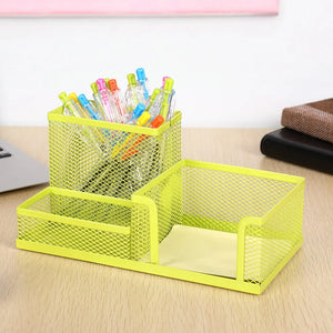 3/4 Compartment Black Metal Mesh Storage Box, Desk Organizer for Table.