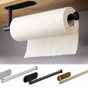 Adhesive Paper Towel Holder for Kitchen - Towel Rack, Toilet Paper Dispenser and Cabinet Organizer, Bathroom Accessories