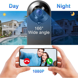 1080P Wireless Video Doorbell - Smart WiFi Camera with Motion Detection, Night Vision and Intercom, Compatible with Tuya Smart Home