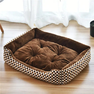 Candy Color Cozy Dog Bed – Comfortable Square Nest for Dogs and Cats