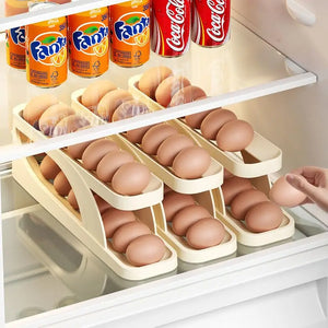 Double Layer Automatic Egg Dispenser - Convenient Storage &amp; Space Saving