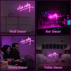 Enseigne Néon Vice City – Décoration Murale LED USB