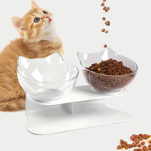 Non-Slip Cat Bowls with Sloped Stand – Ideal for Cats and Kittens