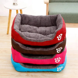 Candy Color Cozy Dog Bed – Comfortable Square Nest for Dogs and Cats