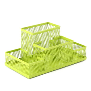 3/4 Compartment Black Metal Mesh Storage Box, Desk Organizer for Table.