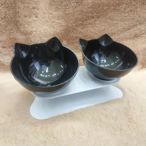 Non-Slip Cat Bowls with Sloped Stand – Ideal for Cats and Kittens