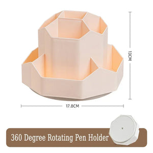 New 360° Rotating Pen Holder Large Capacity Desktop Pencil Storage Box 9 Compartments Stationery Organizer.