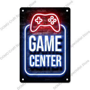 Gaming Neon Metal Sign – Retro Wall Decor