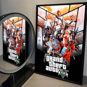 GTA 5 Sticker Poster – Waterproof Wall Decor