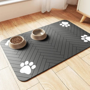 Absorbent Pet Mat - Waterproof Protection for Food and Water Bowls