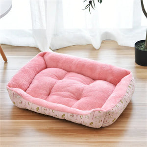 Candy Color Cozy Dog Bed – Comfortable Square Nest for Dogs and Cats