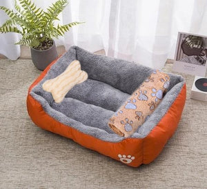 Candy Color Cozy Dog Bed – Comfortable Square Nest for Dogs and Cats