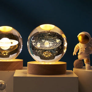 Creative 3D Crystal Ball - Galaxy and Planet Glass Globe, Desk, Bedside, Home or Gift Decoration